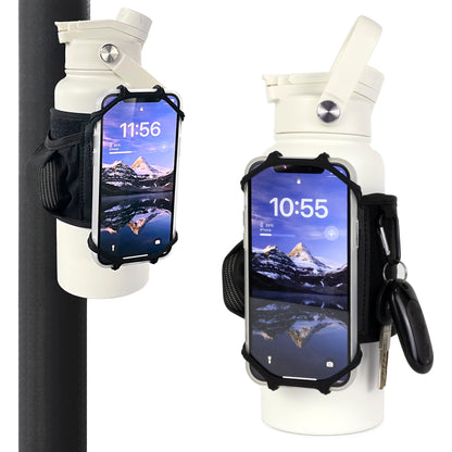 FitWallet Magnetic Gym Water Bottle Bag & Phone Holder – Hands-Free Sleeve Pouch for Stanley, Hydro Flask & YETI – Detachable Smartphone Case for Workout