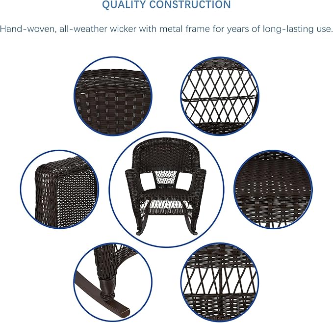 Jeco Set of 2 Wicker Rocker Chairs