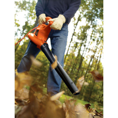 BLACK+DECKER 3-in-1 Electric Leaf Blower, Leaf Vacuum/Mulcher, Up to 250 MPH, Premium Disposable System, Corded, 12-Amp Handheld Lightweight Corded Electric Combo (BV6600)