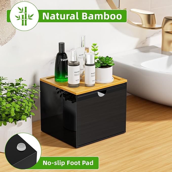 VITVITI Drawer Disposable Face Towel Holder Box, Acrylic Facial Towel Container