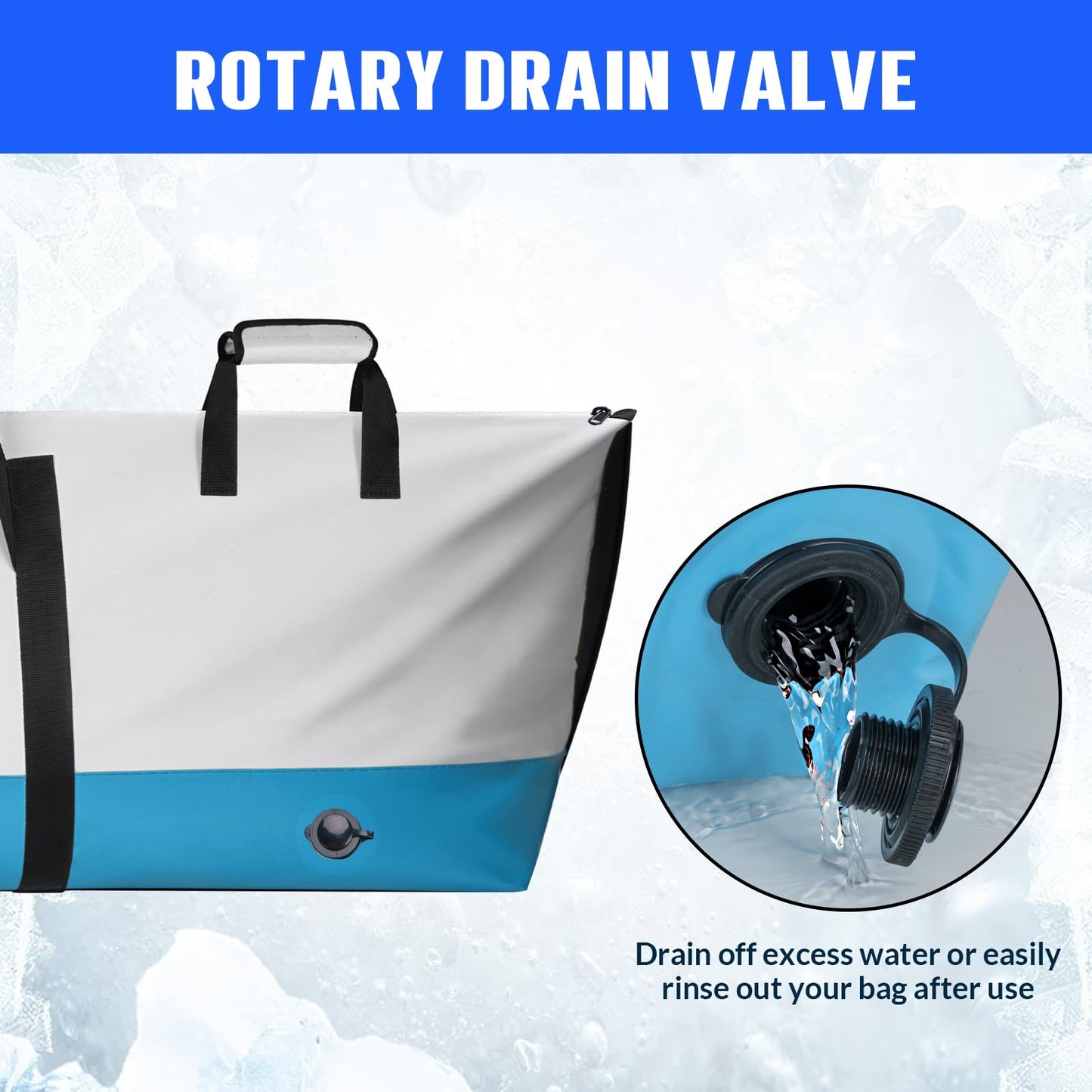 THKFISH Fish Cooler Bag Insulated Fish Kill Bag for Caught Fishing, 60x20x9in Waterproof Fishing Catch Bags with Smooth Water-Resistant Zipper Keep Ice-Cold & Fresh Over 48H