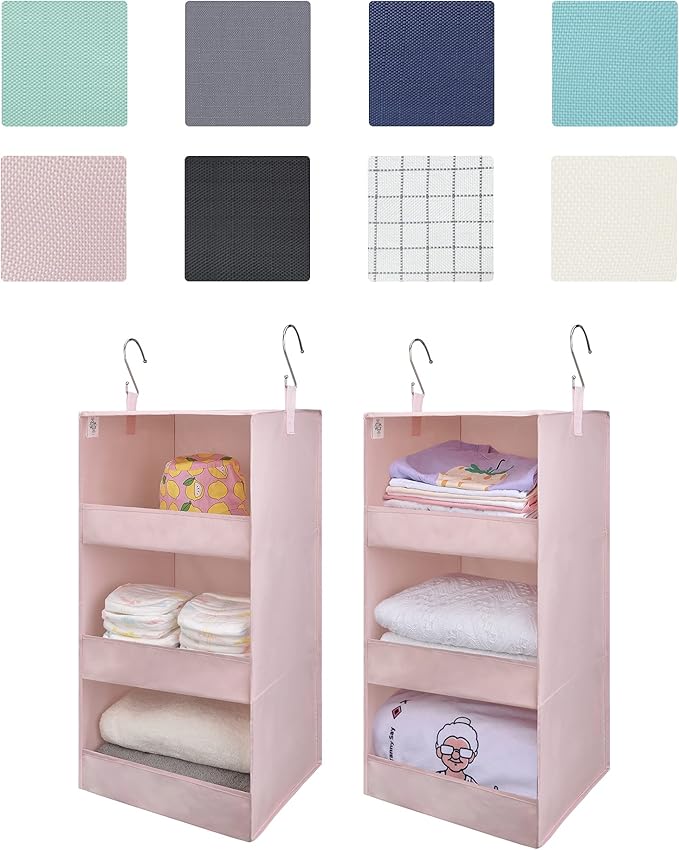 GRANNY SAYS 3 Shelf Hanging Closet Organizers and Storage, Collapsible Closet