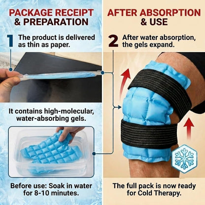 WORLD-BIO Ice Packs for Injuries Reusable, Knee Ice Pack Wrap with Straps, Gel Ice Wrap for Leg Pain Relief, Hot & Cold Compress Therap for Swelling, Arthritis, Sports Injuries, Light Blue, 1Pack