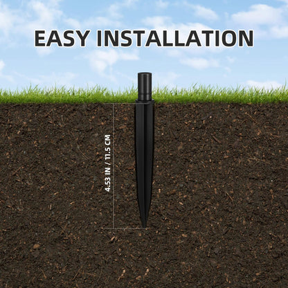 DOITOOL 20 Pack Solar Light Stakes Replacement 5.5 inch Pathway Light Stake ABS Plastic Reinforced Ground Spikes for Garden, Pathway, Christmas Lighting, Black