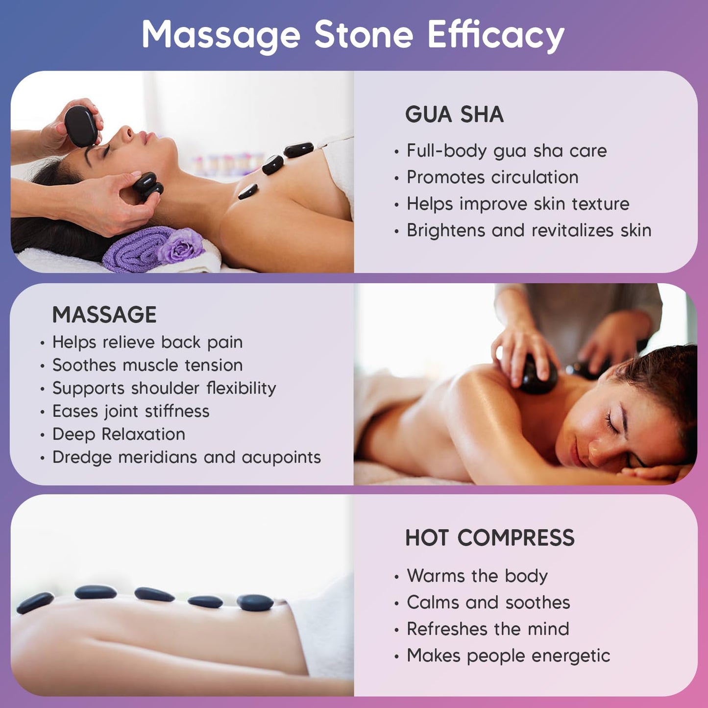 Goodtar 8PCS Hot Stone Massage Set with Warmer –Basalt Stones Massager for Deep Tissue Pain Relief & Muscle Relaxation, Home Spa Kit with Soothing Ambient Light – Valentine's Day & Birthday Gift