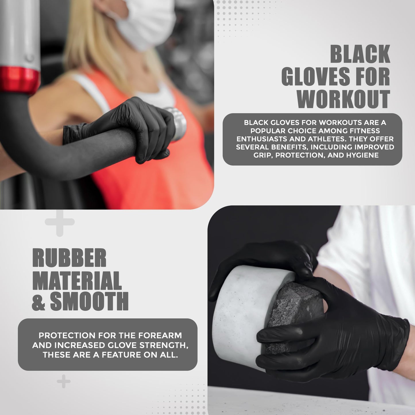 Black Nitrile Disposable Gloves - Latex-Free, Powder-Free, Pack of 1000, Strong and Puncture-Resistant, Medical, Food Handling, Tatoo Barber Shop Gloves (Large)