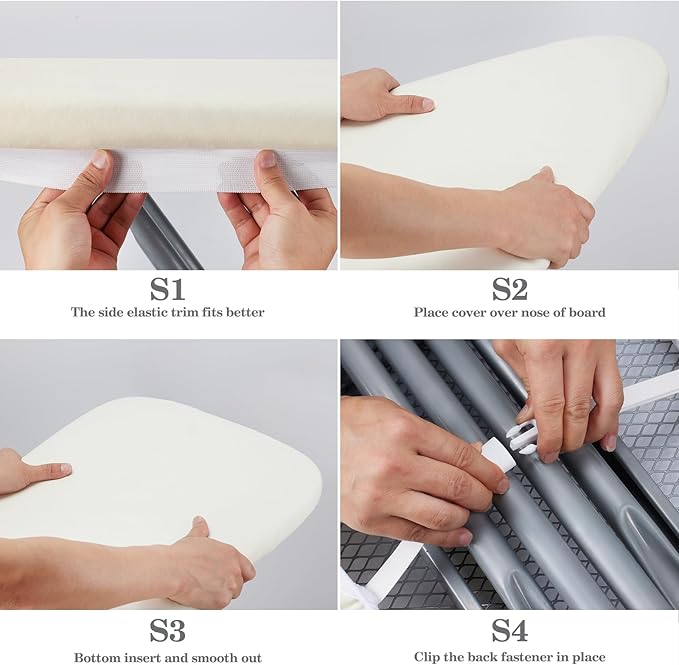 BNDX Ironing Board Cover, Stain Resistant & Durable Scorch, 2 Click Buckles