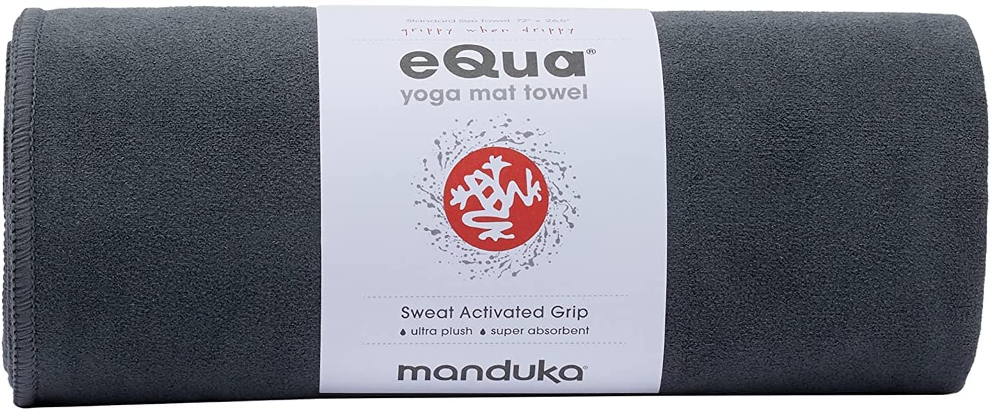 Manduka eQua Hot Yoga Mat Towel - 72" Instant Moisture Activated Grip Ultra Soft Microfiber Quick Dry, Daily Use Ready Lightweight, Travel Friendly Mat Layer 72 x 26.5 inches
