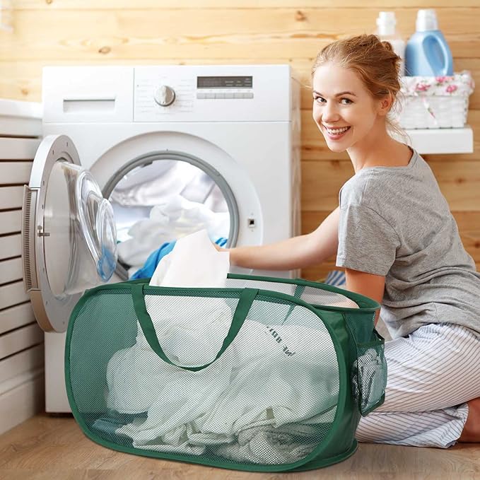 Sturdy Mesh Pop Up Laundry Hamper, Collapsible Laundry Baskets
