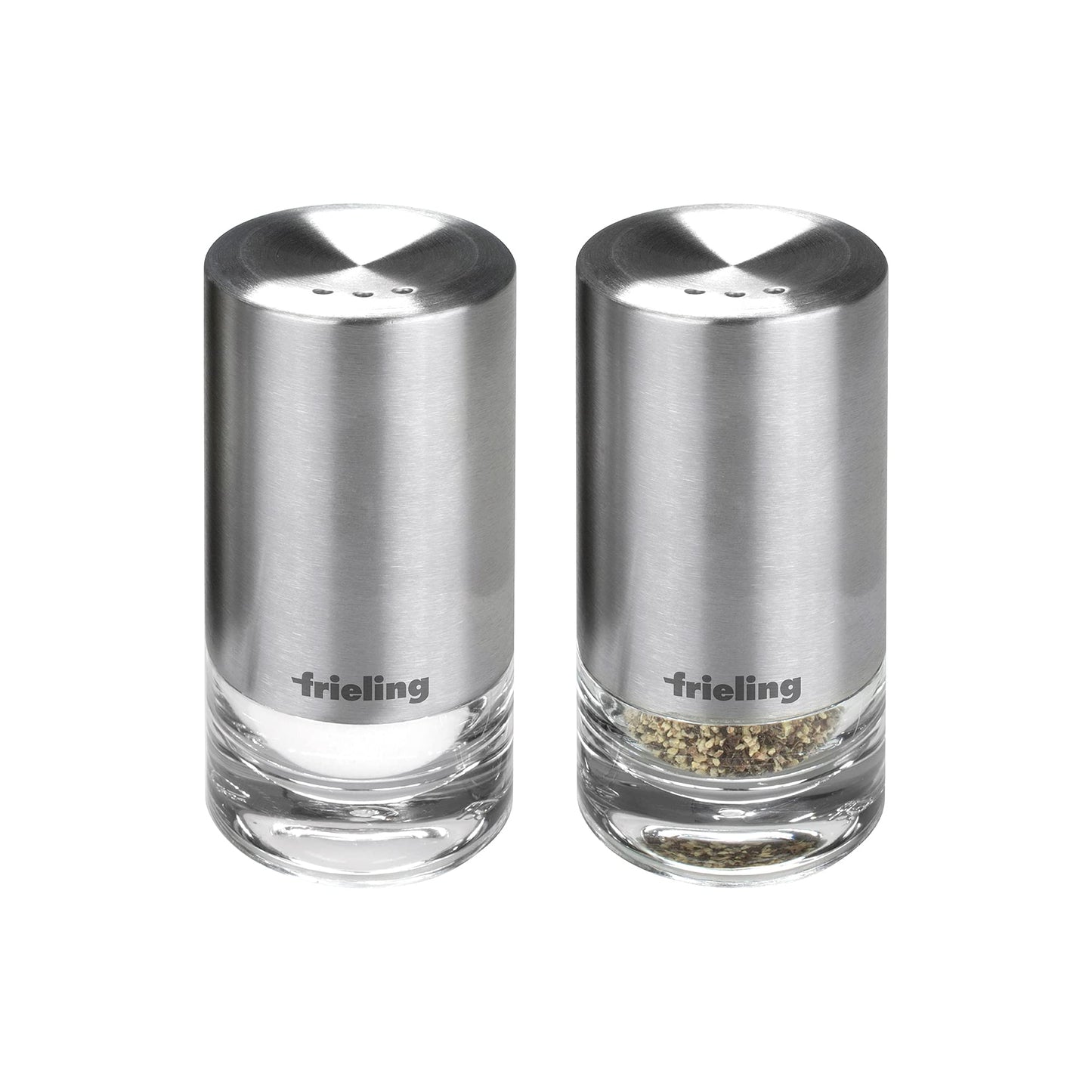 Frieling USA Sylva Salt or Pepper Shaker Acrylic, 3.3" x 1.7", Clear/Stainless Steel