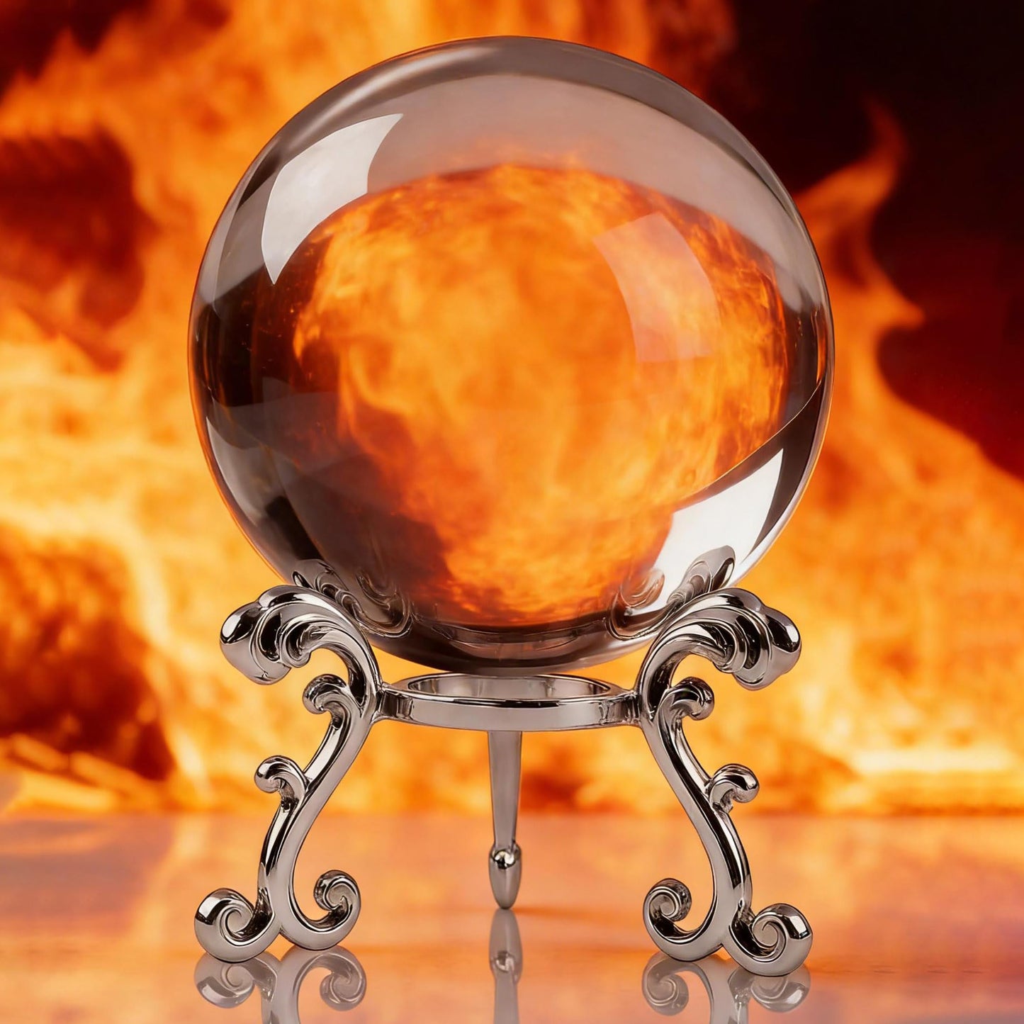 vskikris 3.15in (80mm) Clear Crystal Ball with Sphere Stand - Lens Balls for Photography - Decorative Crystal Ball Fortune Teller Decorations