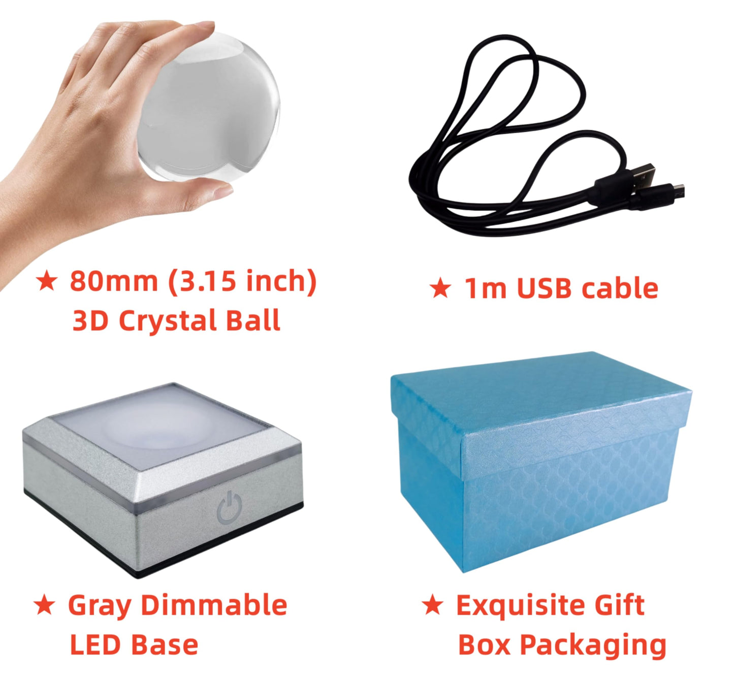 3D Galaxy Crystal Ball Night Light, Upgraded 3.15 Inch Glass Ball Lamp with LED Base, Galaxy Lamp Decor, Birthday Holiday Xmas Gifts for Boys Girls Friends (Galaxy)