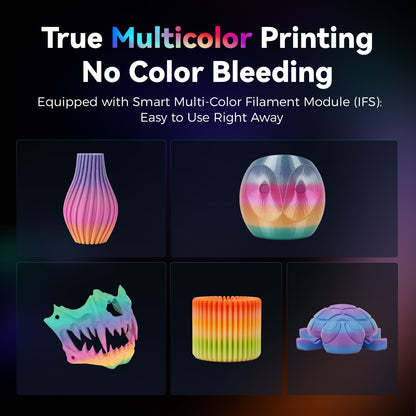 Flashforge Adventurer 5X 3D Printer with Multi-Color Flexible TPU Printing,Max speed: 600mm/s,Acceleration: 20,000mm/s,Auto 4kg filament refill,Full-auto leveling,Compact integrated design