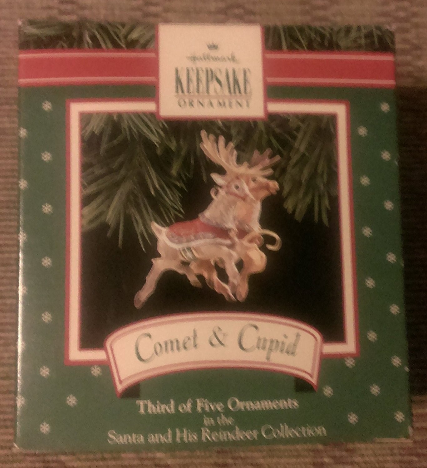 Hallmark Keepsake Ornament Comet & Cupid in the Santa and His Reindeer Collection 1992