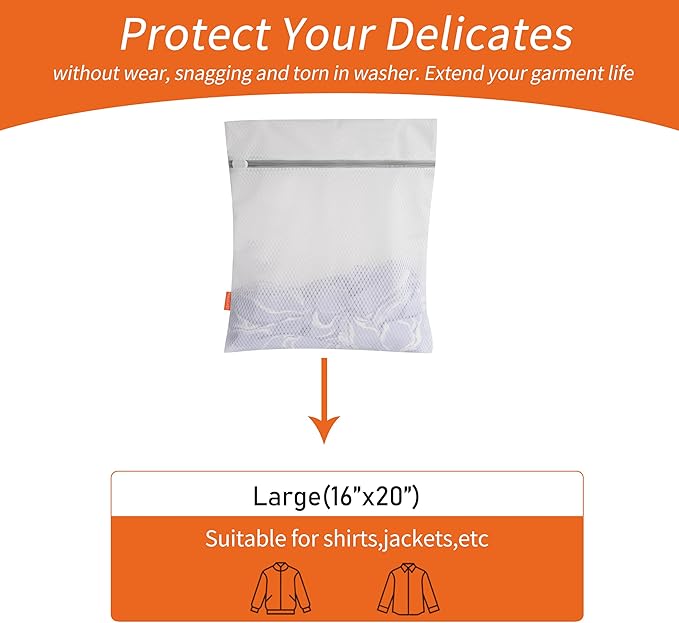 Polecasa 3Pcs 16 x 20 Inches Extra Durable 125g Diamond Mesh Laundry Bags