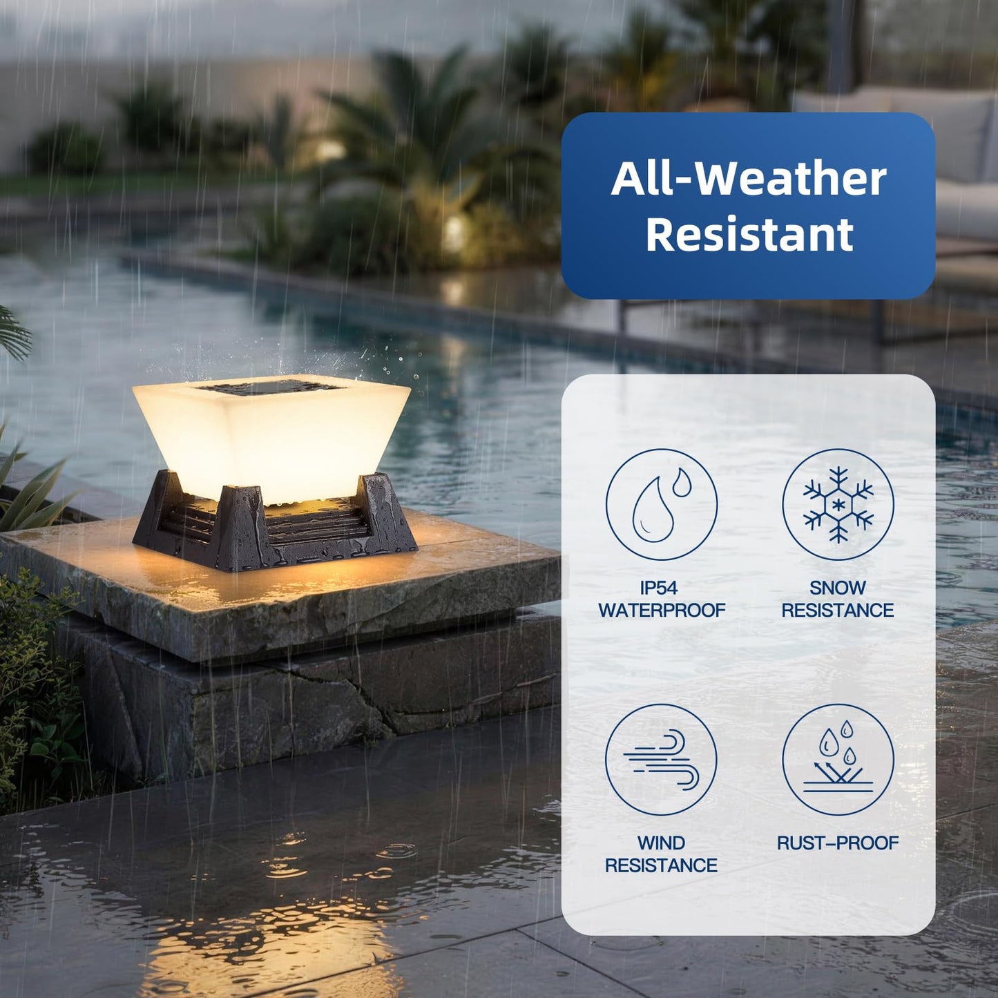 ZRJJMLAN Outdoor Post Lights, 11" Hard Wired Pillar Light, IP54 Waterproof Column Lamp E26 LED Bulb Modern Fence Deck Lantern 3000K Outside Landscape Lighting for Patio Garden Backyard Gate Decoration