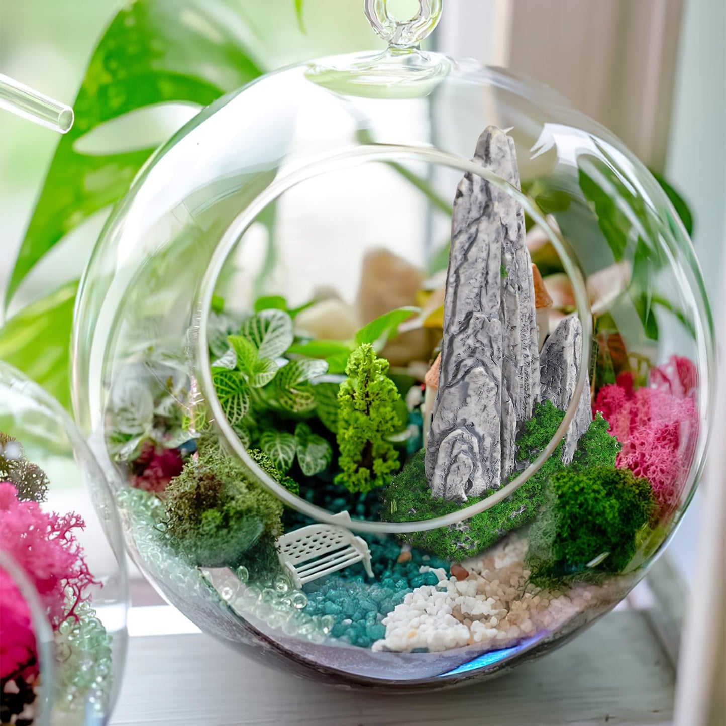 8Pcs Mini Rockery Zen Garden Accessories, Miniature Mountain Terrarium Decor for Bonsai Tree, Realistic Resin Rocks Figurines for Fairy Garden, DIY Plant Pot