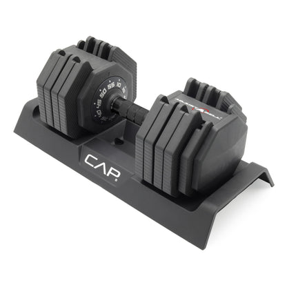 CAP Barbell ADJUSTABELL Adjustable 55 lb Hex Dumbbell Weights - Singles & Pairs | Multiple Handle Options