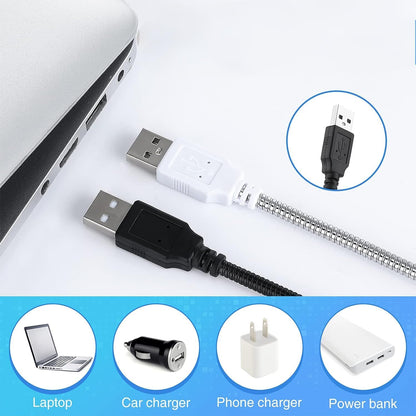 Mudder 2 Pieces USB LED Light for Laptop Keyboard Light Gooseneck Computer Lamp Flexible Stick Dimmable LED Lamp Touch Switch for Reading Book(Black, Blue)