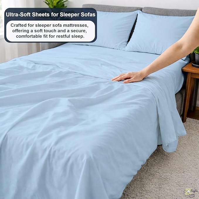 Cottington Lane Sleeper Sofa Sheets Queen Size, 4 Piece Premium Quality 100%