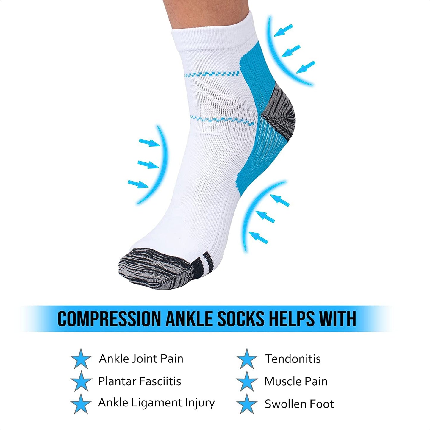 Gcbiger Compression Socks for Men & Women(7 Pairs) Plantar Fasciitis Socks for Pain Relief, Ankle Support & Foot Health Reduces Swelling & Heel Spur Pain, Recovery