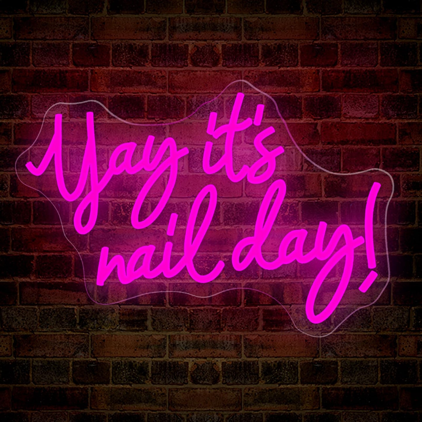 Yay It's Nail Day Neon Sign, Dimmable Pink LED Nail Salon Decor for Beauty Room, Wedding, Bar, Bedroom - Great,Gift for Nail Tech Girls, Christmas, Birthday, USB Powered Wall Decor, Personalized Gift 11.4 * 16.9 In