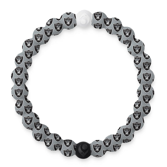 Lokai Silicone Beaded Bracelet for Men & Women, NFL Football Collection - Las Vegas Raiders, Medium - Silicone Jewelry Fashion Bracelet Slides-On for Comfortable Fit