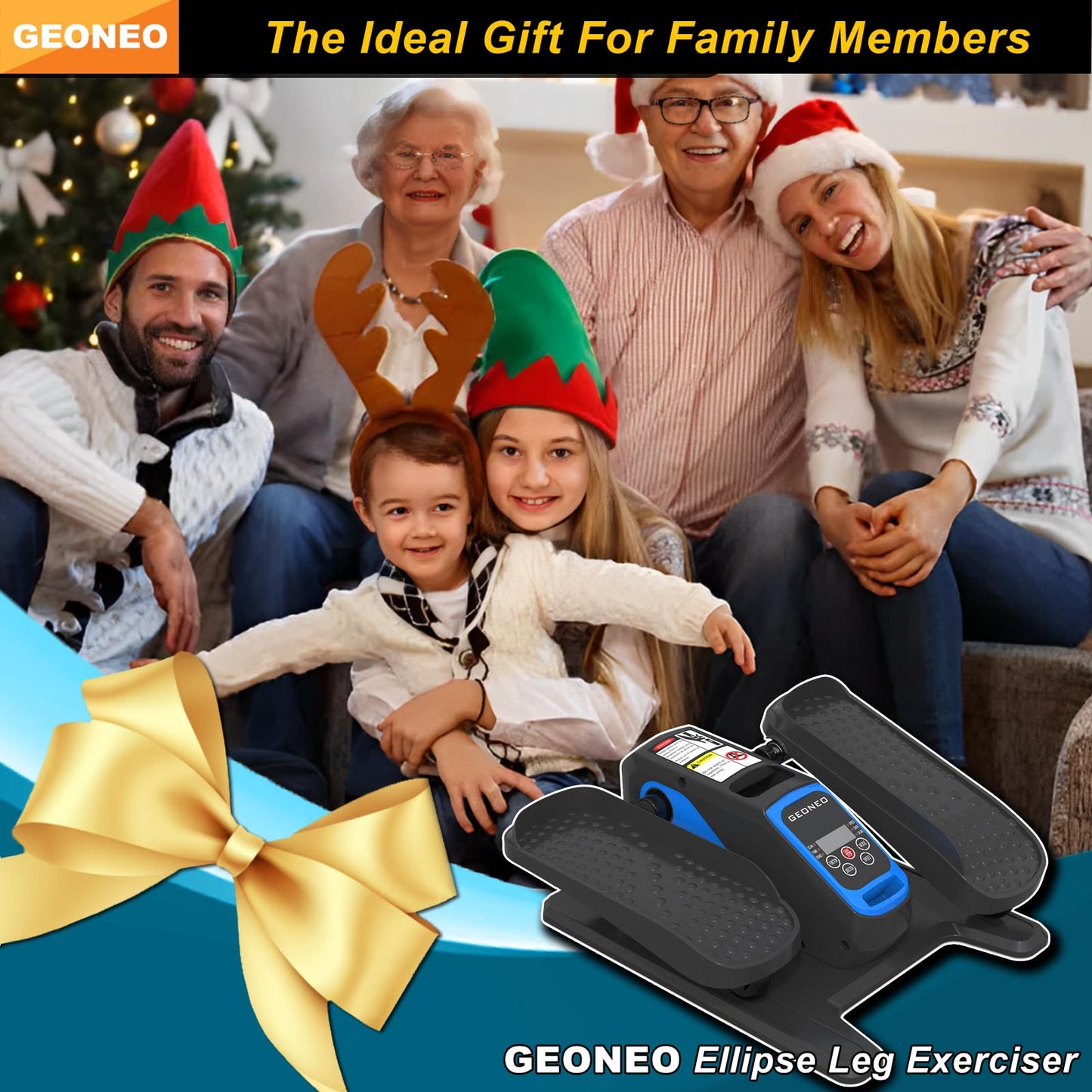 Under Desk Elliptical Machine, Electric Ellipse Leg Exerciser for Senior, Quiet and Compact Electric Seated Pedal Exerciser for Home with Display Monitor, Remote Control & 12 Adjustable Speeds