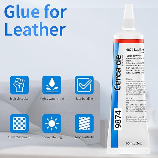 Leather Glue, Permanent，Adhesive Clear, Waterproof，for Sofas, Car Seats