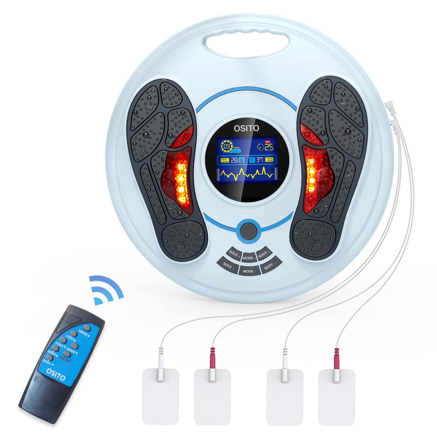Foot Circulation Plus (FSA or HSA Eligible) - Medic Foot Massager Machine with TENS Unit, EMS (Electrical Muscles Stimulator) Feet Legs Health for Neuropathy, Diabetes, Relieve Pains and Cramps, RLS