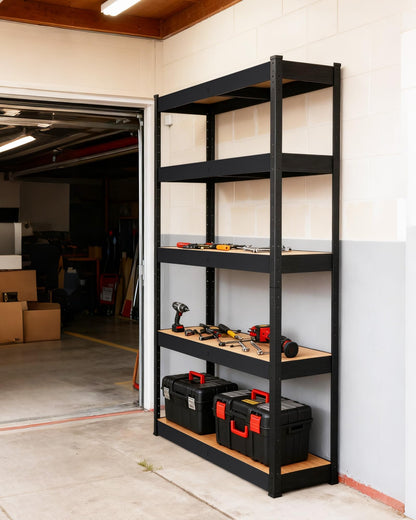 5-Tier Adjustable Shelving Units,48x18x72 Garage Metal Storage Shelving Units,Heavy Duty Garage Shelving Adjustable Garage Shelves,Loads 2000 LBS,Metal Storage Utility Racks for Warehouse,Pantry, Base
