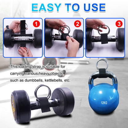 J Bryant Loading Dumbbells Strap for Dip Belt Squat Pull-up,Load Dumbbells Kettlebells on Barbells Weightlifting Accessory 1 piece(L)