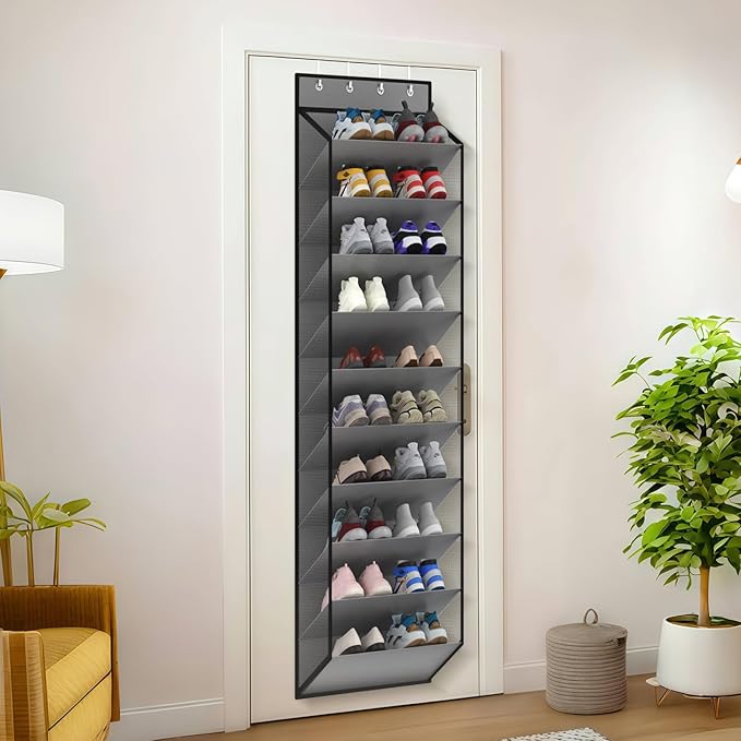 KEEPJOY 10 Tiers Mesh Over Door Shoe Organizer Storage, Hanging Shoe Holder