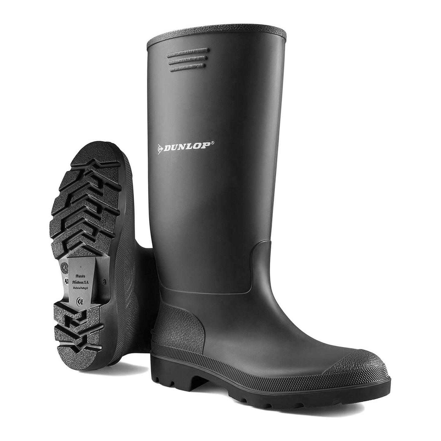 Unisex Wellingtons Boots Ladies Women Mens Wellies Fully Waterproof Snow Rain Muck Outdoor Mud Shoes Welly (Black, 7)