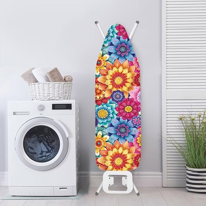 Colorful Flowers Ironing Board Cover Retro Dahlia Floral Iron Board Covers