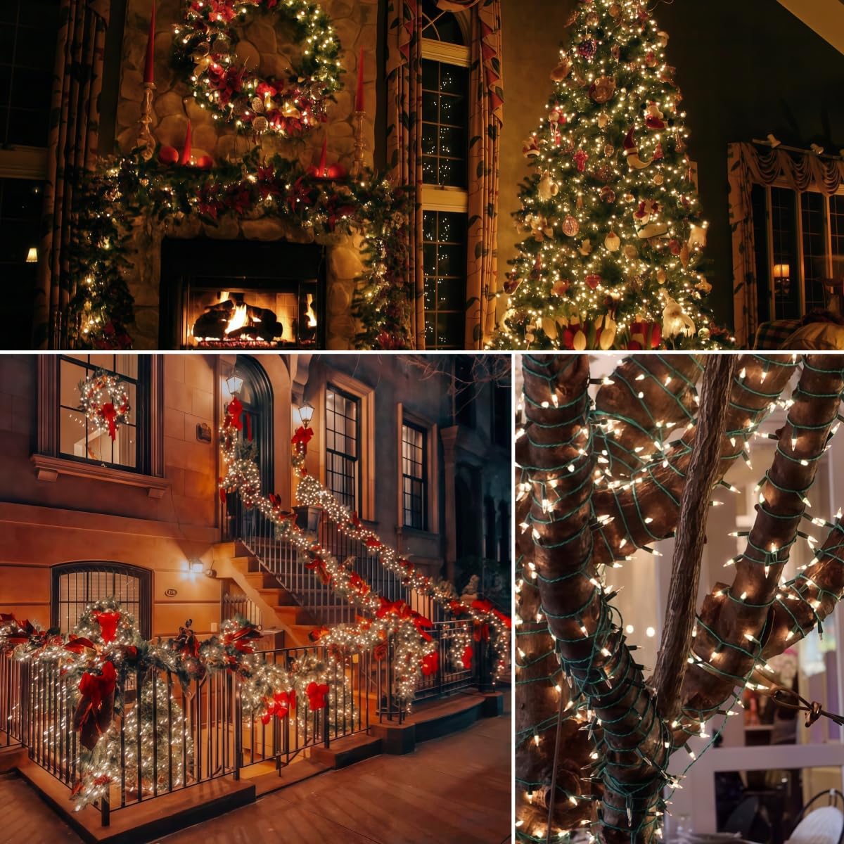Watereem 2 Pack Clear Christmas String Lights, 100 Count Each, Incandescent Mini Christmas Lights, Connectable Xmas Tree Light for Indoor Outdoor Garland Birthday Holiday Wedding Festival Party