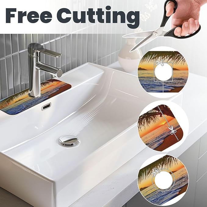 Coco Beach Kitchen sink faucet pad, strong water absorption, anti slip