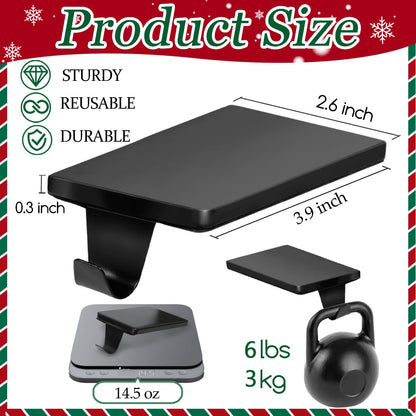 HMASYO Christmas Stocking Holders for Mantle Set of 2, Black Heavy Duty Iron Stocking Hangers Base, Low Profile Weighted Stocking Holder Hooks for Fireplace Tabletop Shelf Christmas Decoration