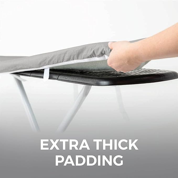 HOME GENIE Ironing Board Cover, Extra Thick Padding, Scorch Resistant Silicone