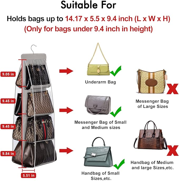 Lirex 8-Pocket Hanging Purse Organizer