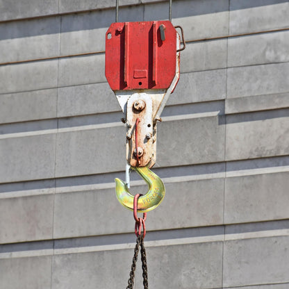 Lawei 6 Pack 3/8 Inch Clevis Slip Hook with Safety Latch, G70 Forged Steel Chain Hooks, Heavy Duty Solid Tow Hook for Truck Trailer Winch Transport, 18,000lbs Capacity, Yellow Zinc Coated Hooks
