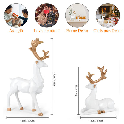 MicoSim Reindeer Ornaments Statue,Reindeer Christmas Decoration,Deer Gifts for Women, Mom Gifts,Deer Decorations Applicable Home, Office,Bookshelf TV Stand, Shelf, Living Roo(Origami Medium, White)