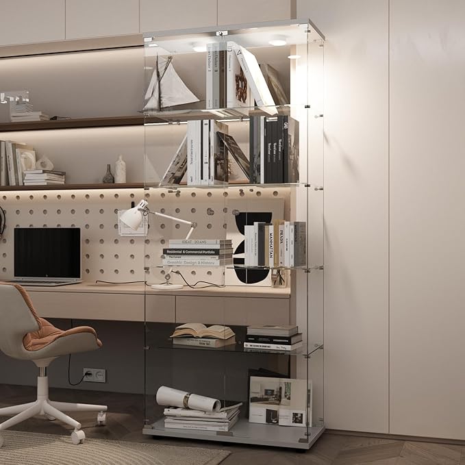 LFT HUIMEI2Y Glass Display Cabinet 5-Shelf