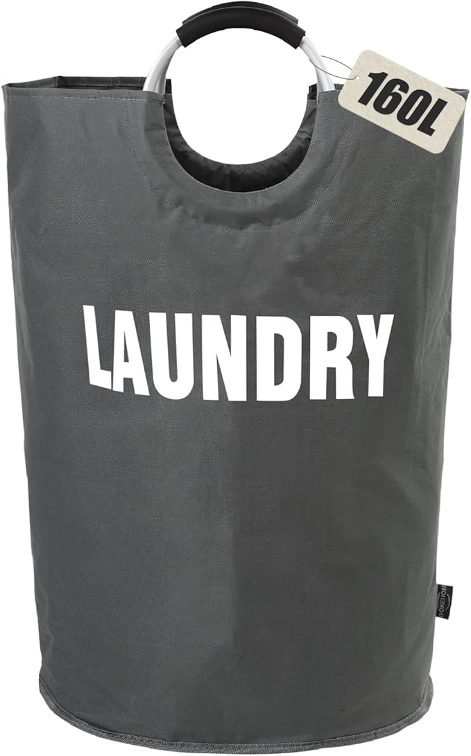 DOKEHOM 160L XX-Large Laundry Basket, Collapsible Laundry Bag, Foldable Laundry