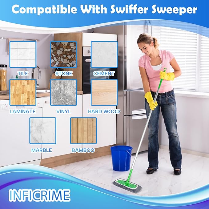 6 Pack Reusable Microfiber Mop Pads Compatible
