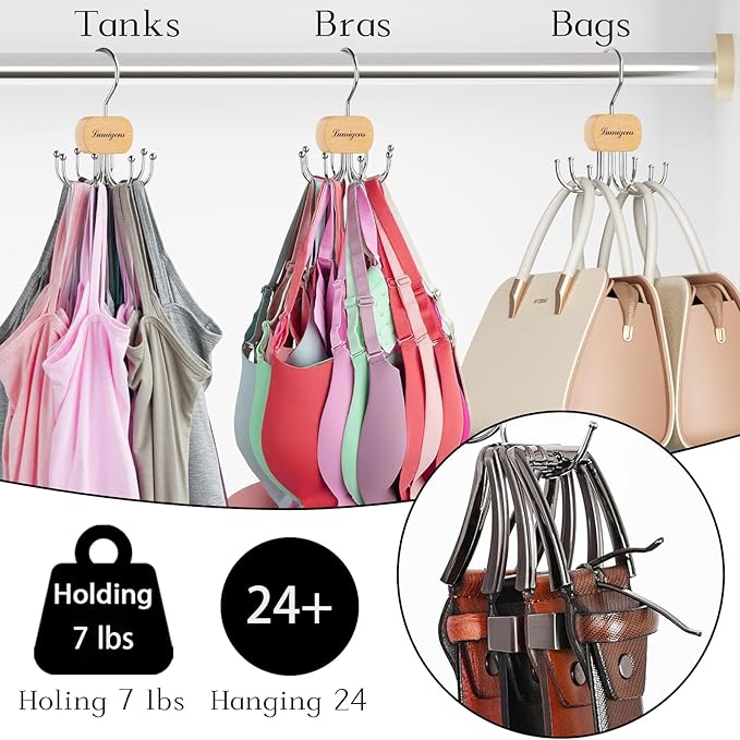 Belt Hanger, Belt Organizer for Closet, Rotatable Tie Rack, Belt Holder