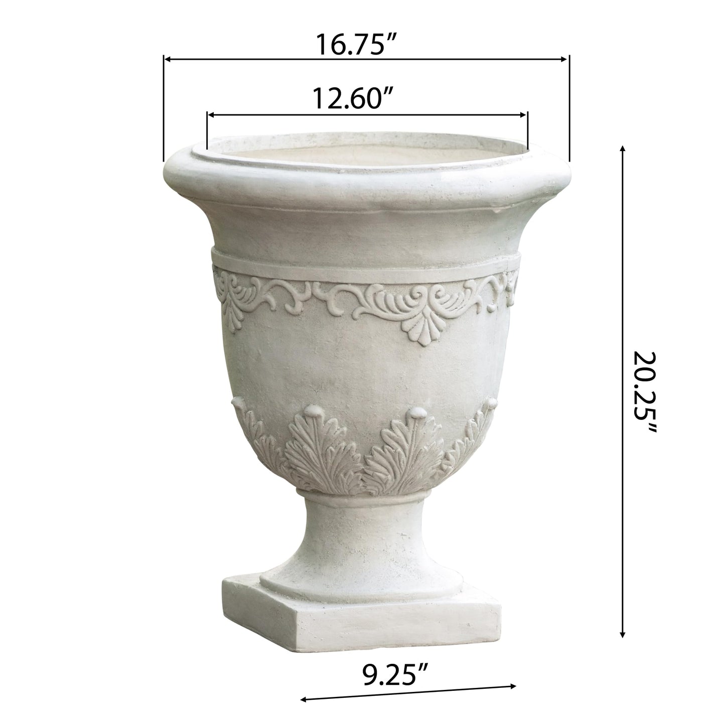 Merax Moroccan Urn Planter, 20-inch Handmade Indoor Outdoor Plant Pot for Garden, Patio, and Living Room, Classic Large Decorative Flower Pot