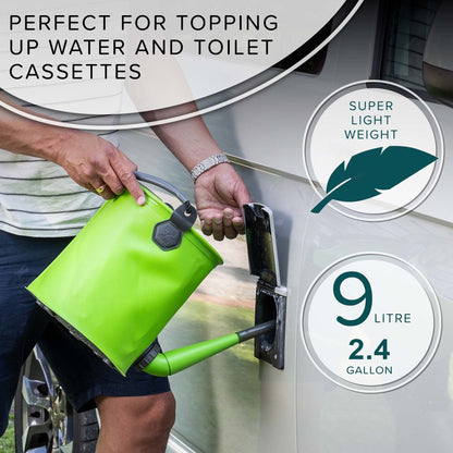 Colapz 7L Premium Collapsible Outdoor Watering Can - Convertible to 9L Collapsible Bucket - Top Up Water Tanks with Ease - BPA Free Portable Caravan & Motorhome Accessories Collapsible Watering Can UK