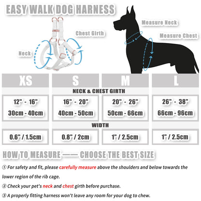 Soft Leather No Pull Dog Harness - Adjustable Step in Dog Harness with Rose Gold Heavy Duty Metal Buckle, Freedom Nylon Dog Halter Vests for Small Medium Large Dogs Easy Walking Training (White,L)