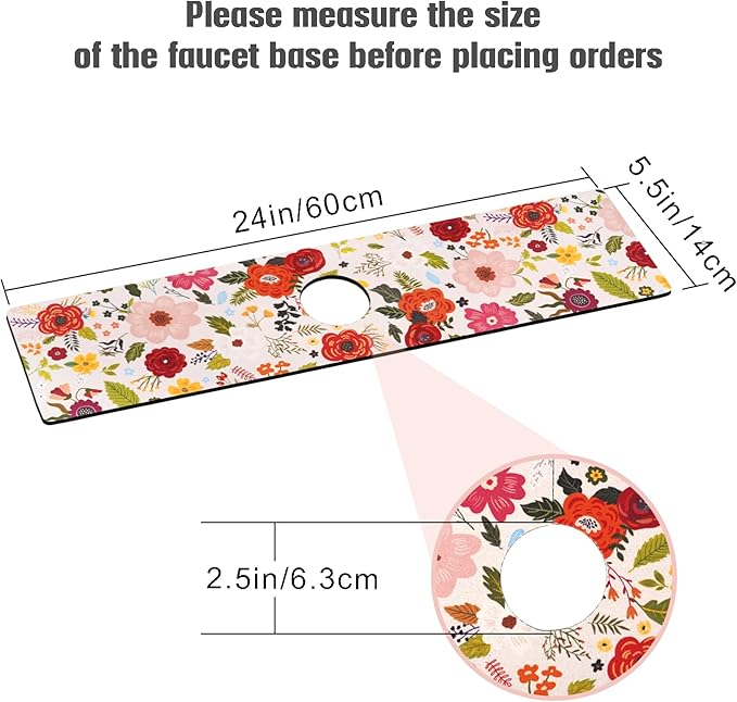 Sink Faucet Absorbing Mat, 2 Pack Drying Mat Around Faucet Sink Splash Guard